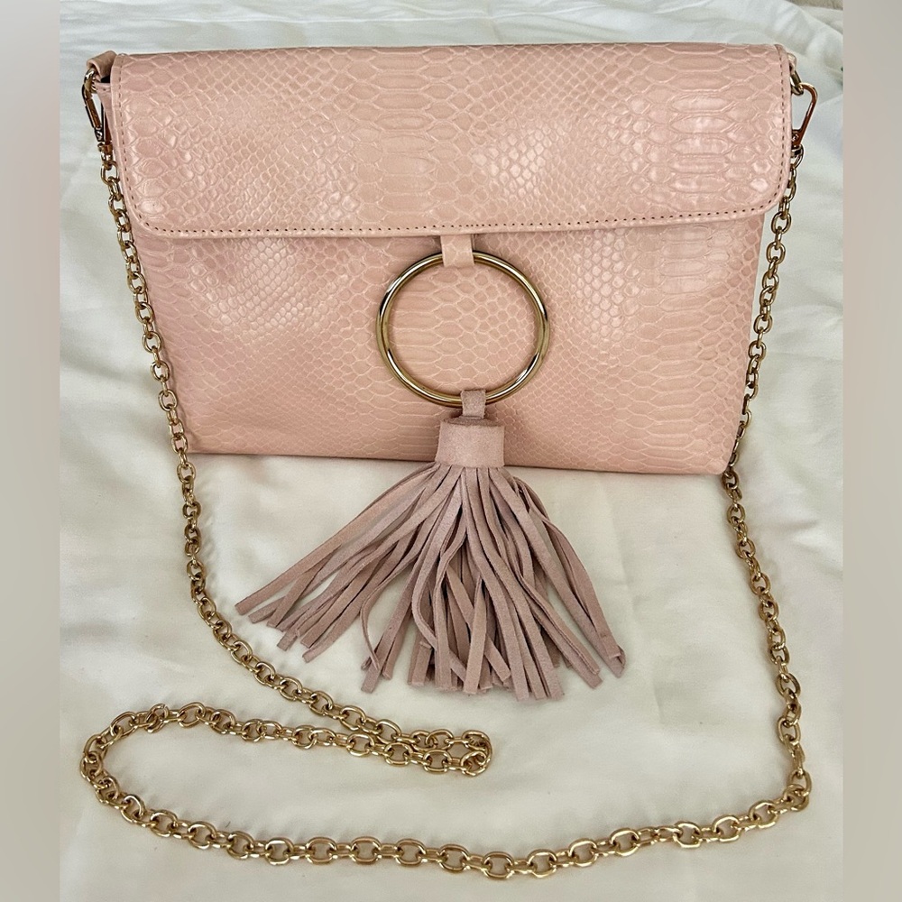 Street Level Blush Pink Tassel Crossbody Bag